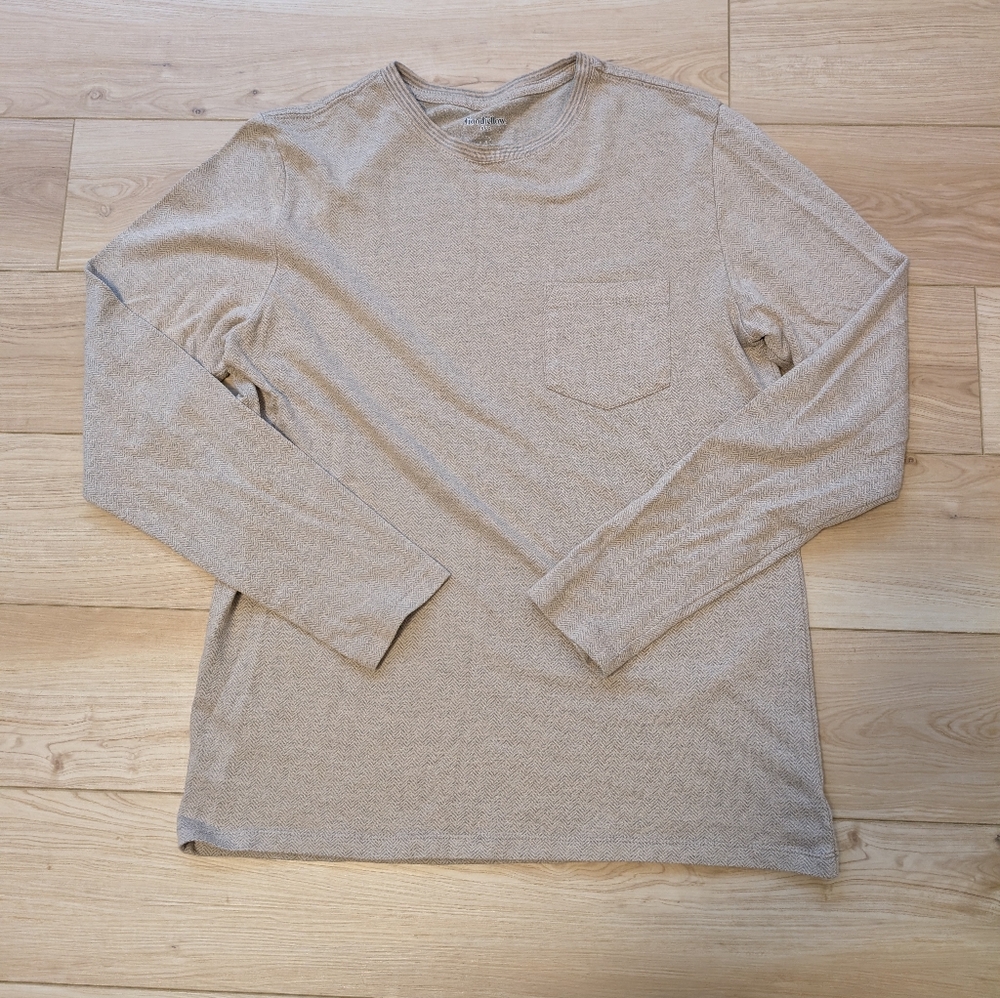 Target Goodfellow & Co Beige Zigzag Long Sleeve shirt